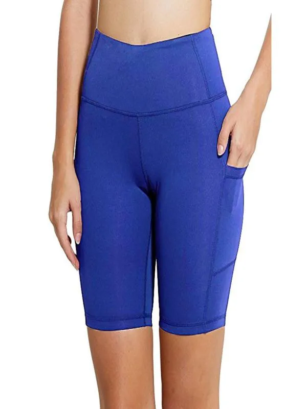 Женские легинсы до колена с карманами для тренировок фитнеса спортзала бега