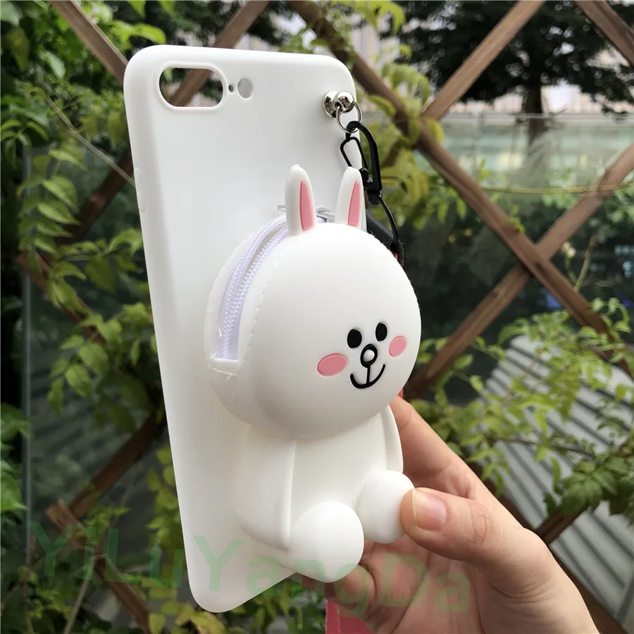 Для huawei Y5 Lite Y6 Y7 Pro Prime Y9 милый 3D мультяшный кошелек на молнии чехол для телефона мягкий силиконовый чехол сумка Coque Fundas