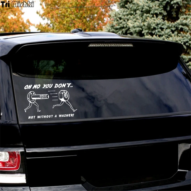 Funny Car Sticker - OH NO YOU DON'T WITHOUT a WASHER - Tri Mishki HZX931# Vinyl Decals, Auto Accessories 20x13.3cm image 4