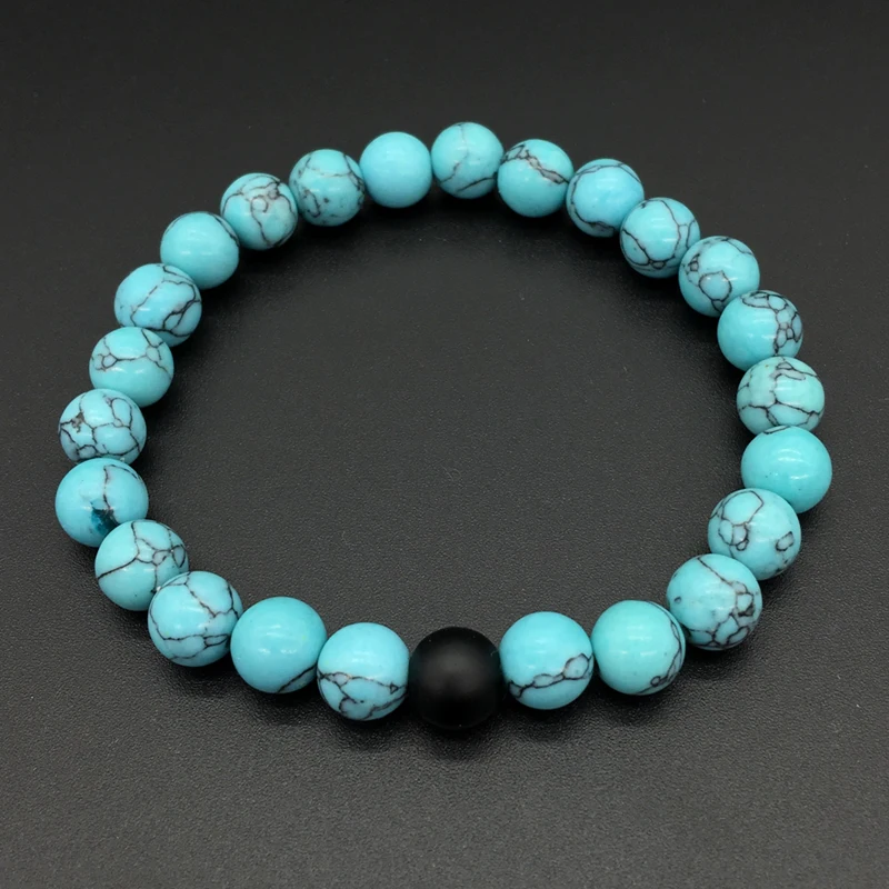 Браслет для пар 2 шт./компл. черный синий амулет йоги медитация Braclet мужчин и