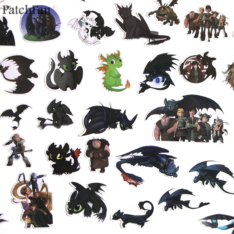 Patchfan 48 шт. Как приручить дракона ночной яростью Беззубик DIY Декоративные наклейки для ноутбука чехол для телефона мотор Скрапбукинг A1425