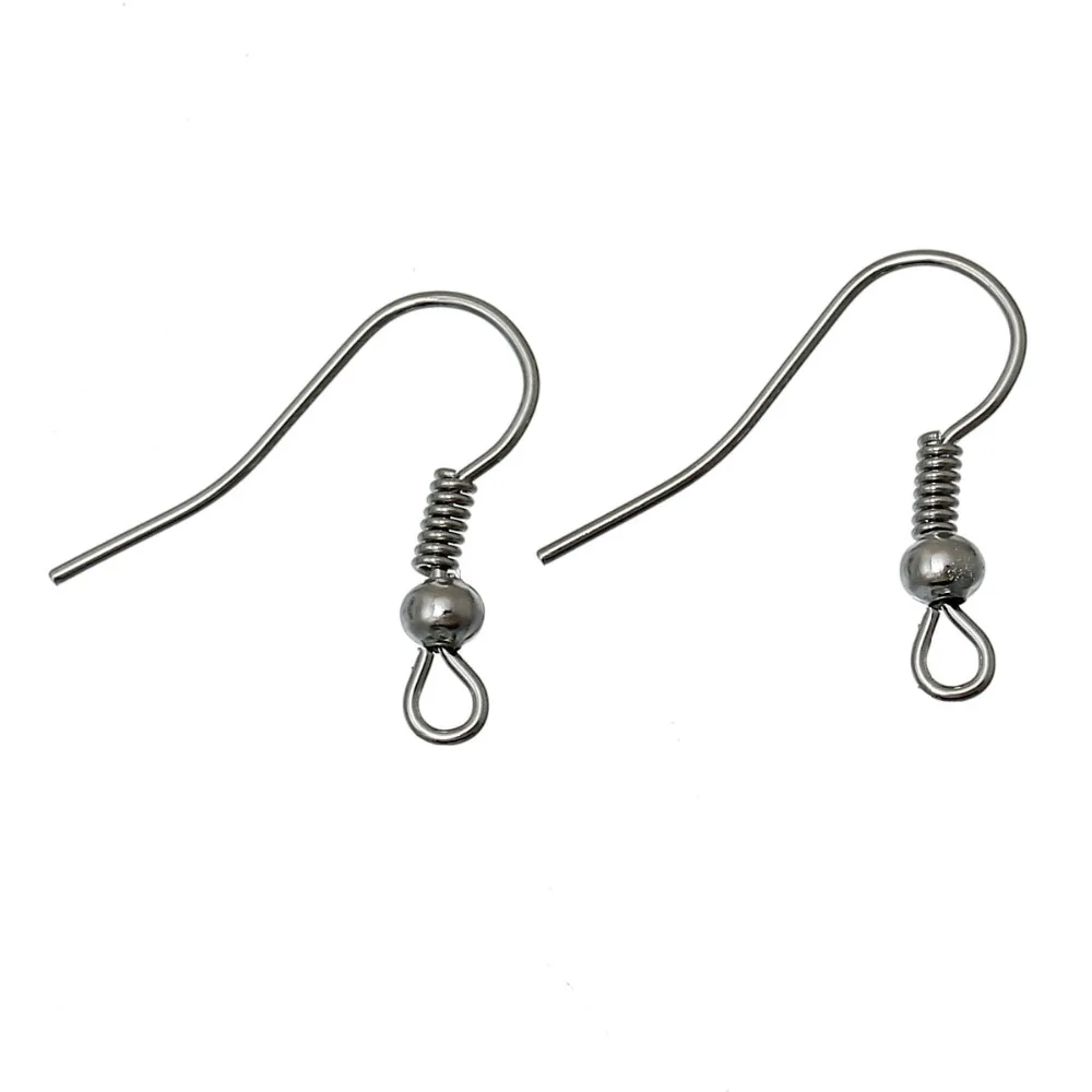 Doreen Box милый 200 шт. серебряный крючок для ушной проволоки с пружиной и шариком 18*19
