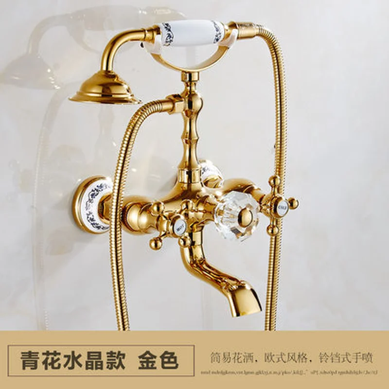 Роскошная Античная настенная телефонная ручка для ванной комнаты Хрустальная