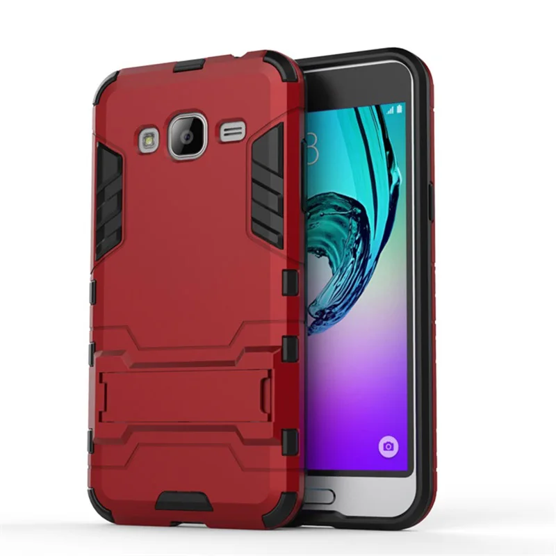 Yuetuo роскошный защитный чехол-подставка для samsung galaxy j3 j5 j7 j 5 j300 j500 j700 пластиковый Гибридный ударопрочный чехол-накладка для телефона