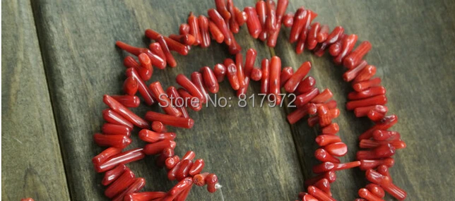 Wholesale 9-11mm Bead Length 40cm Strand Natural Red Coral Branch Beads Sea Bamboo Loose Charm | Украшения и аксессуары