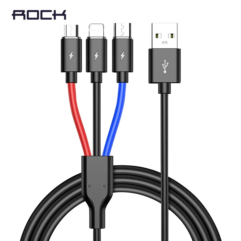 Рок СВЕТОДИОДНЫЙ модуль панели управления usb type C шнур 3 в 1 кабель Быстрая зарядка