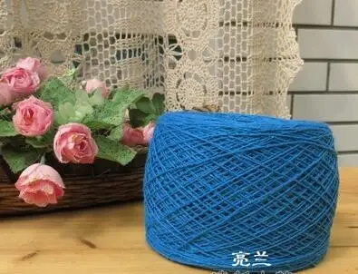 TPRPYN 250 г = 1 шт. ручной крючок для стола, коврик для стола, нить для вязания крючком, салфетка, пряжа, сделай сам, скатерть, подстаканник, тканая кружевная нить 1 мм - Цвет: 21 liang lan