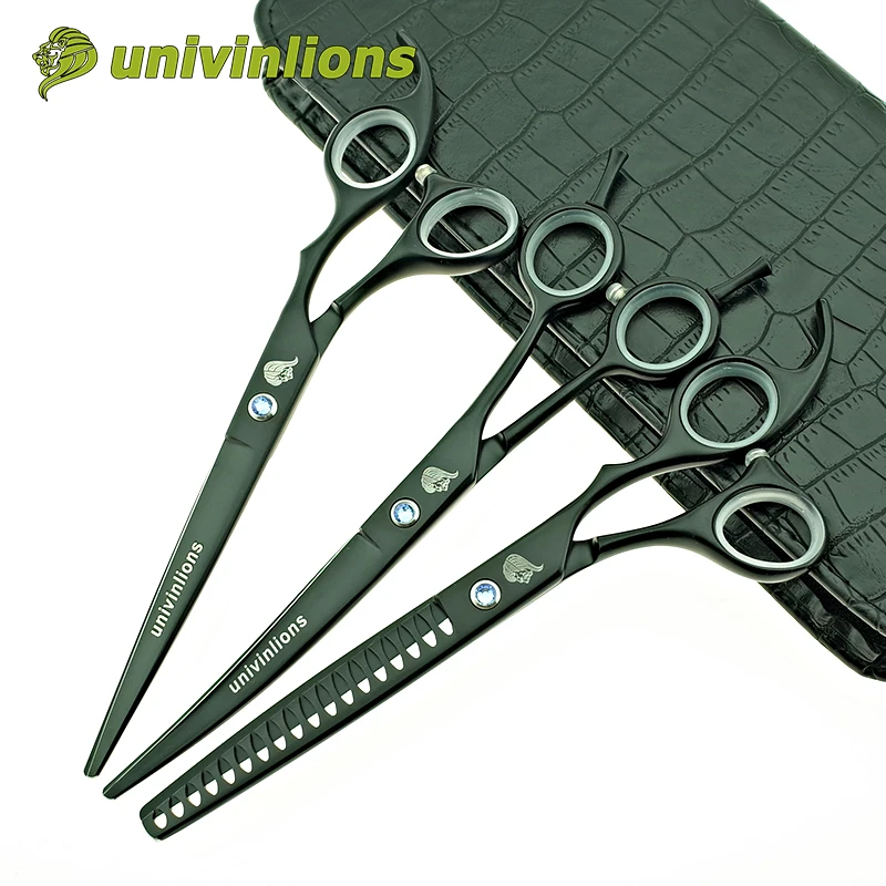 Univinlions 7 &quotГорячие Черные ножницы для ухода за домашними животными