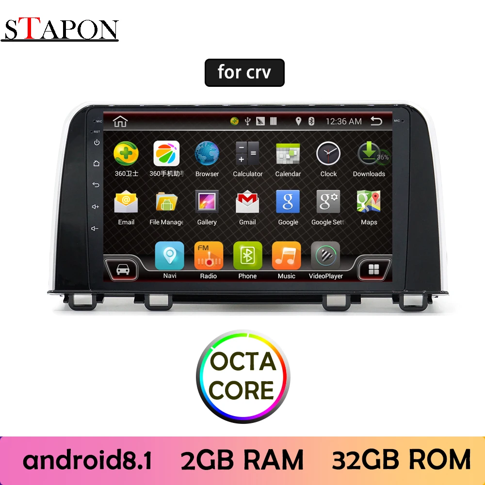 STAPON 9 дюймов для honda CRV 2017-18 Android8.1 2G RAM OCTA CORE автомобильный DVD MP5 мультимедийный плеер