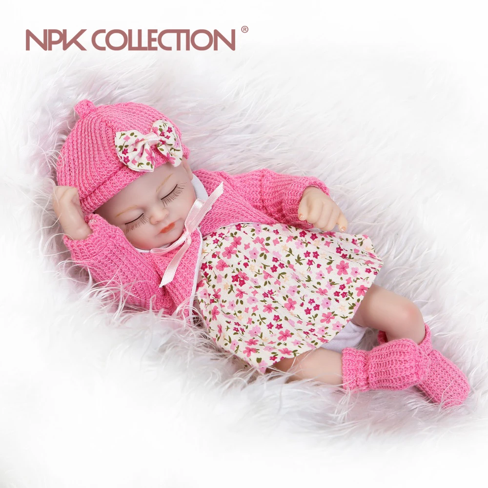 Кукла reborn NPKCOLLECTION 12 дюймов миниатюрная Мягкая силиконовая виниловая кукла на