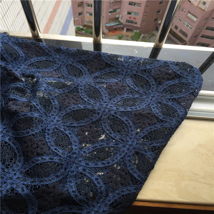 

1meter/lot new chantilly catwalk cotton-blend cord cheap lace fabric dress fabric gray blue