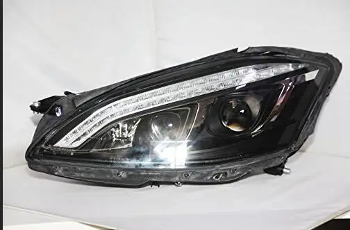 1 пара чехол для автомобиля для Mercedes-Benz S class W221 S350 S500 S600 светодиодный головной светильник 2006 2007 2008 хромированный корпус - Цвет: Black housing