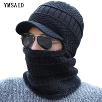 ymsaid winter fashion beanies wool hat warm knit hat outdoor men and women cold protection cap balaclava