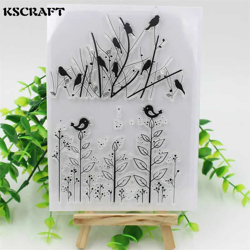 Ksccraft милые птицы прозрачные силиконовые штампы для DIY