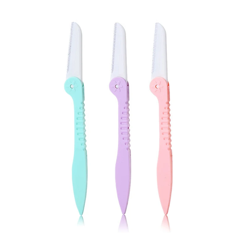 3pcs/lot Collapsible Eyebrow Trimmer Madam Professional Eyebrows Blade Beauty Makeup Tools | Красота и здоровье