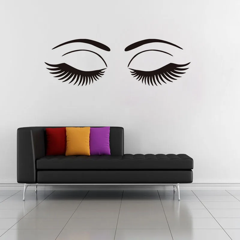 Красота закрыть глаза виниловые наклейки для стен Home Decor длинные ресницы Книги по