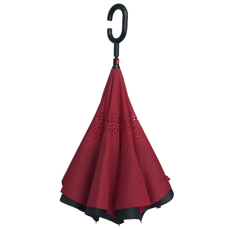 Основа для стекловолокна мужчин/женщин зонтик обратный сплошной цвет прочный 2018