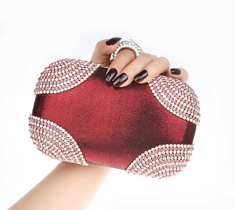 Модная бордовая женская сумка Свадебная вечерняя клатч новая Полиэстеровая