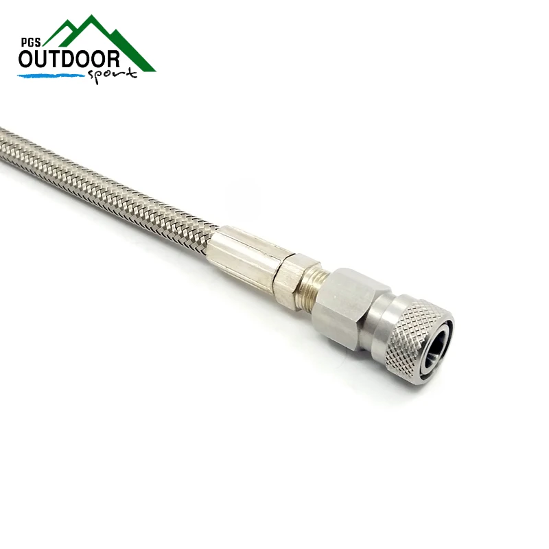 Пейнтбол PCP заполняющая станция 300 бар/4500psi Din G5/" зарядный адаптер w/10" стальной плетеный шланг/2" пружинный армированный шланг