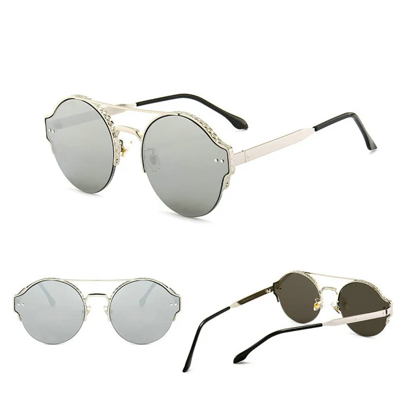 MINCL/Круглые Солнцезащитные очки женские модные с покрытием цветная линза Женская