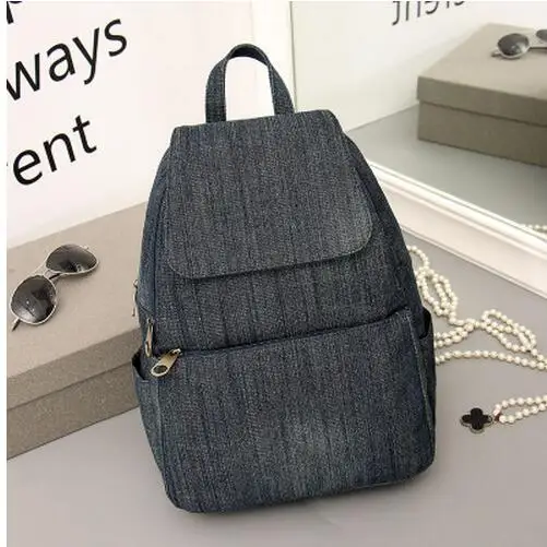 Винтажный рюкзак из потертого денима для девочек многофункциональная дорожная