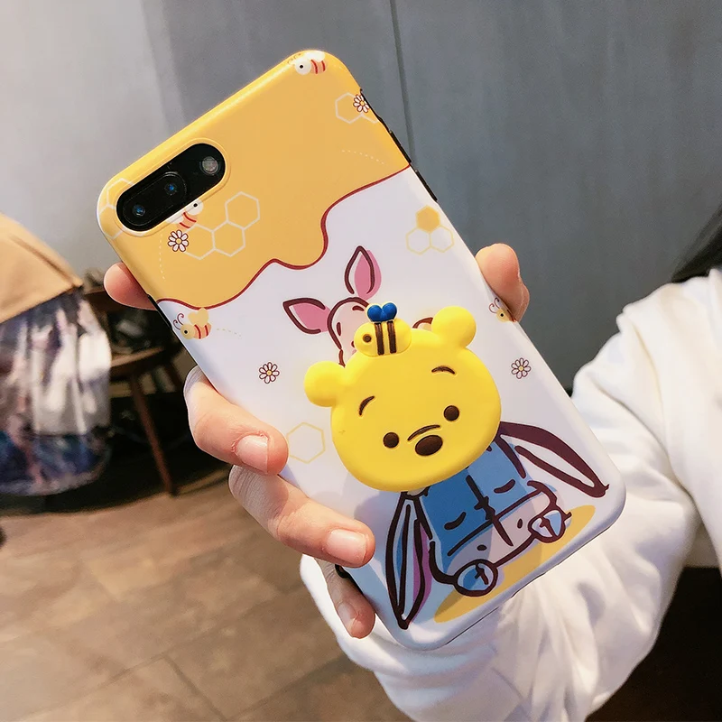 3 шт. для iPhone XS max XR X Винни свиглет чехол мультфильм Матовая Мягкая задняя крышка 8