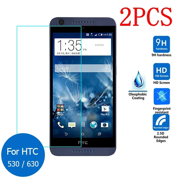 2 шт. закаленное стекло для HTC Desire 530 630 Защитная пленка экрана D530u D530 D630 |
