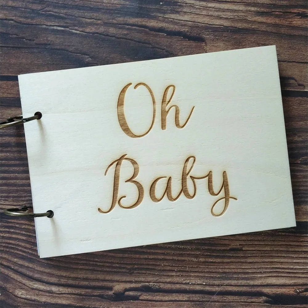 Деревянная Гостевая книга с надписью Oh Baby деревянная для скрапбукинга в