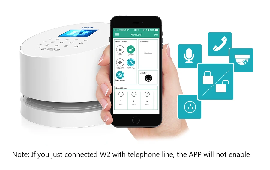 KERUI W2 беспроводная wifi GSM PSTN система охранной сигнализации приложение для телефона дистанционное управление Умный детектор дыма домашняя охранная сигнализация