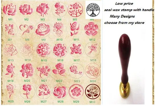 1x Набор восковых печатей с Фотофон в ретро стиле изображением деревянного