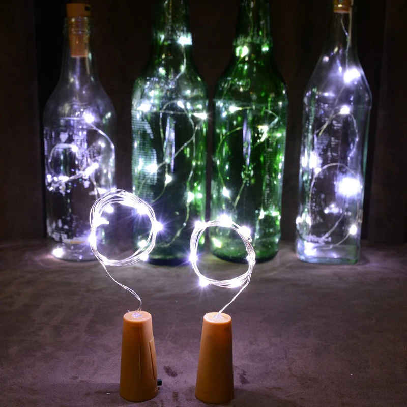 2 м 20 LED Медный провод Micro Звездное свет с бутылкой Фиксаторы для Стекло Craft бутылка