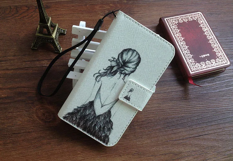 Чехол для Nokia Lumia 820 модный кожаный чехол бумажник с рисунком + ремешок в подарок|case