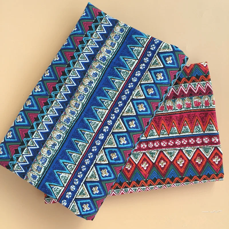 50x150 см хлопок лен ткань принт зигзаг линия 2 вида цветов на выбор сделай сам