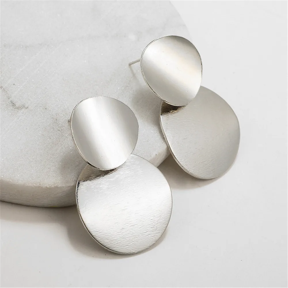 Серьги капли трендовые золотые серебряные круглые Висячие серьги с блестками