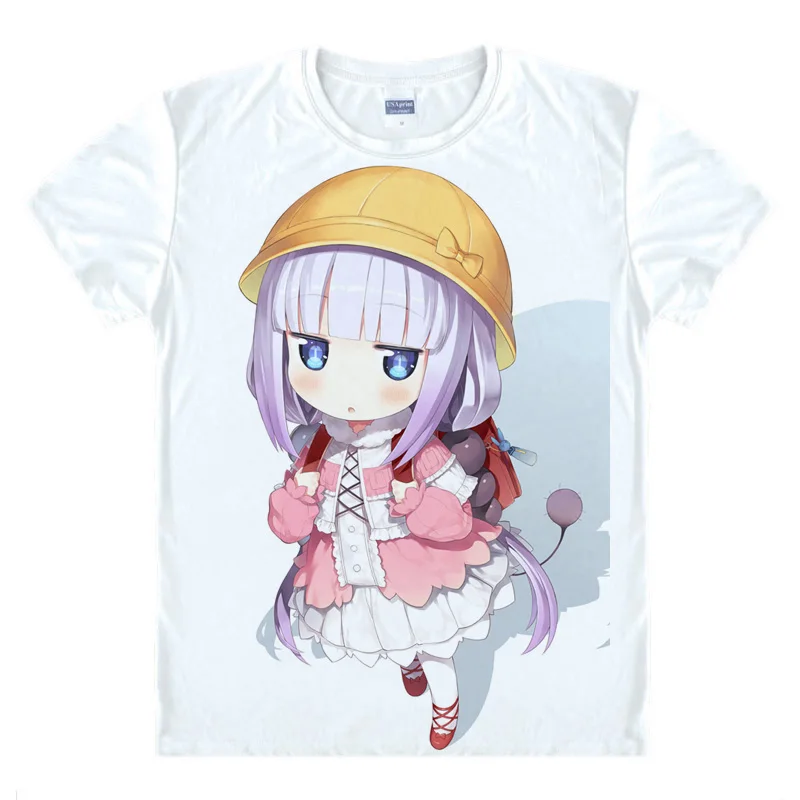 Coolprint японский аниме рубашка Мисс Кобаяши Дракон горничной футболки мульти-стиль короткий Tohru Kanna Kamui косплей костюм Kawaii - Цвет: Style 13