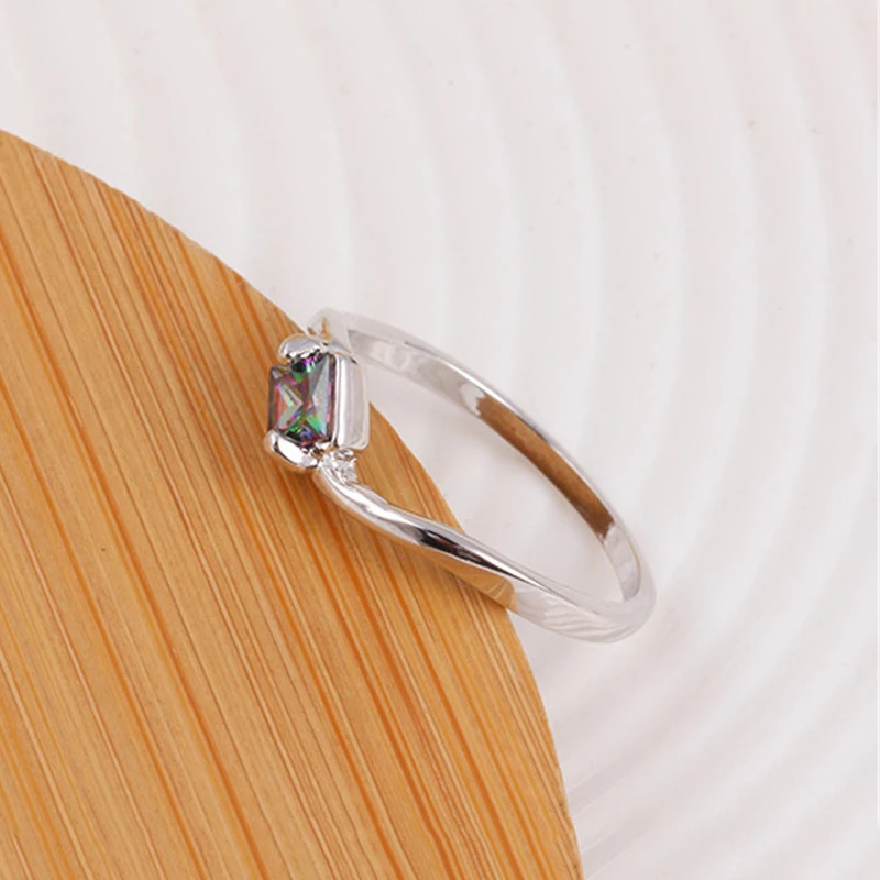 Bridal Fashion Jewelry Party Dress Accessories Women Anniversary Gifts Exquisite Zircon Ring Curve Shape Wedding Rings | Украшения и