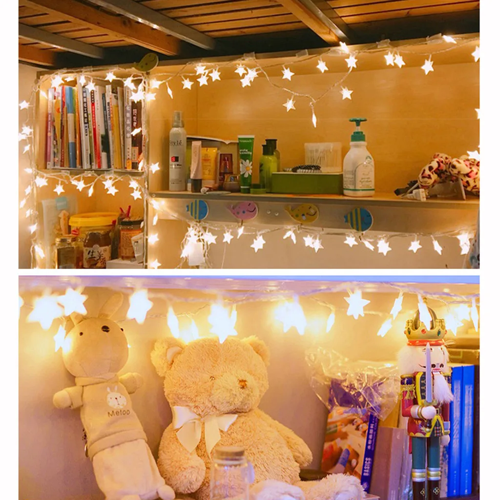 Светодиодная кристально чистая звезда сказочная гирлянда для свадебной