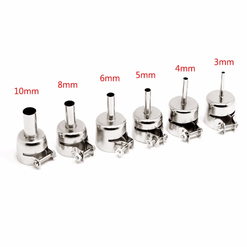 

3/4/5/6/8/10mm 850 Circular Nozzles Hot Air Rework Reflow Soldering Station 6PCS/SET New 2019