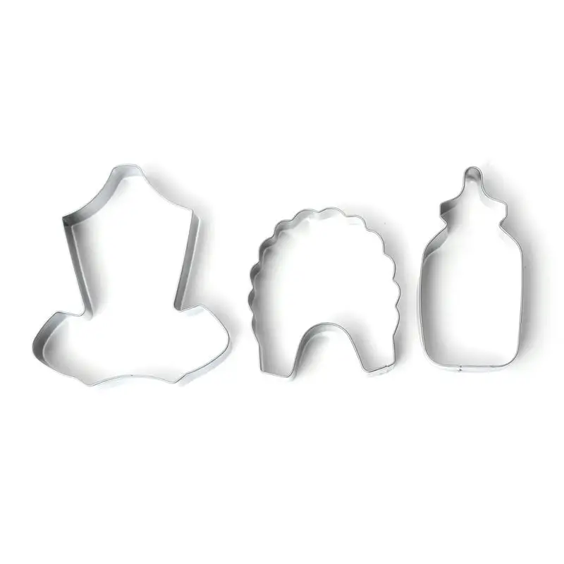 DIY душа ребенка Бутылка Нагрудник Печенье Cookie Шоколад Cutter Плесень Фондант