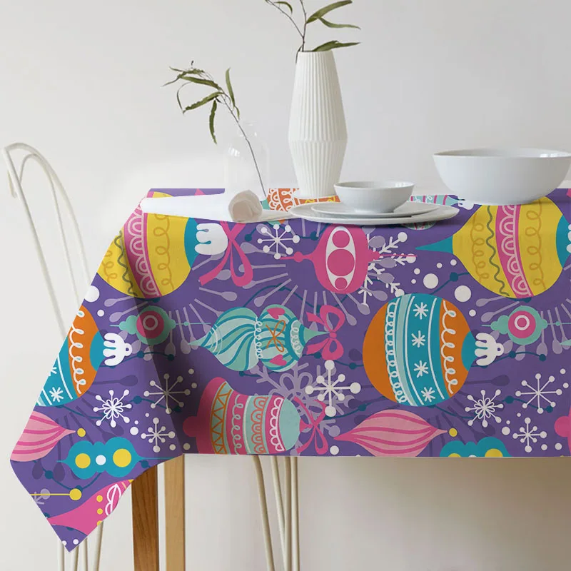 Рождественская скатерть льняная домашняя наппэ прямоугольная de mesa decoracao