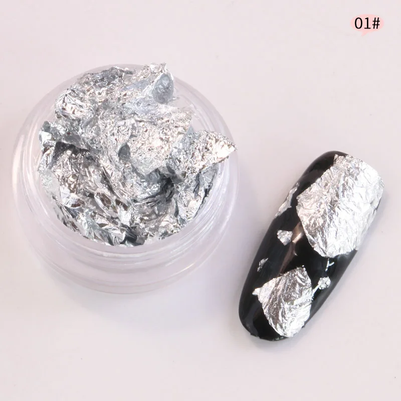 

12-Color/Box Nail Sticker Nail Color Foil Paper Double-sided Two-color Tin Foil Paper Gold Silver Foil Nail Jewelry Nail Art