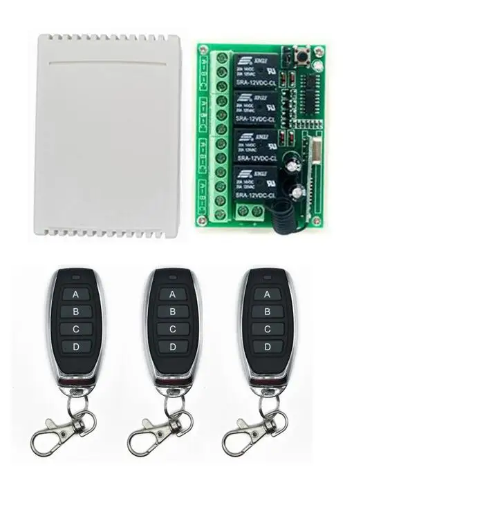 433 mhz DC 12V 4CH Radio Controller RF Wireless Relay Remote Control Switch 315MHZ 433MHZ Transmitter Receiver lamp window | Электроника