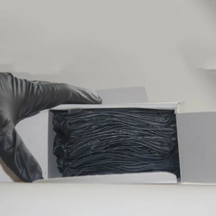 50 пар/кор. Одноразовые черные стерилизованные латексные резиновые перчатки для