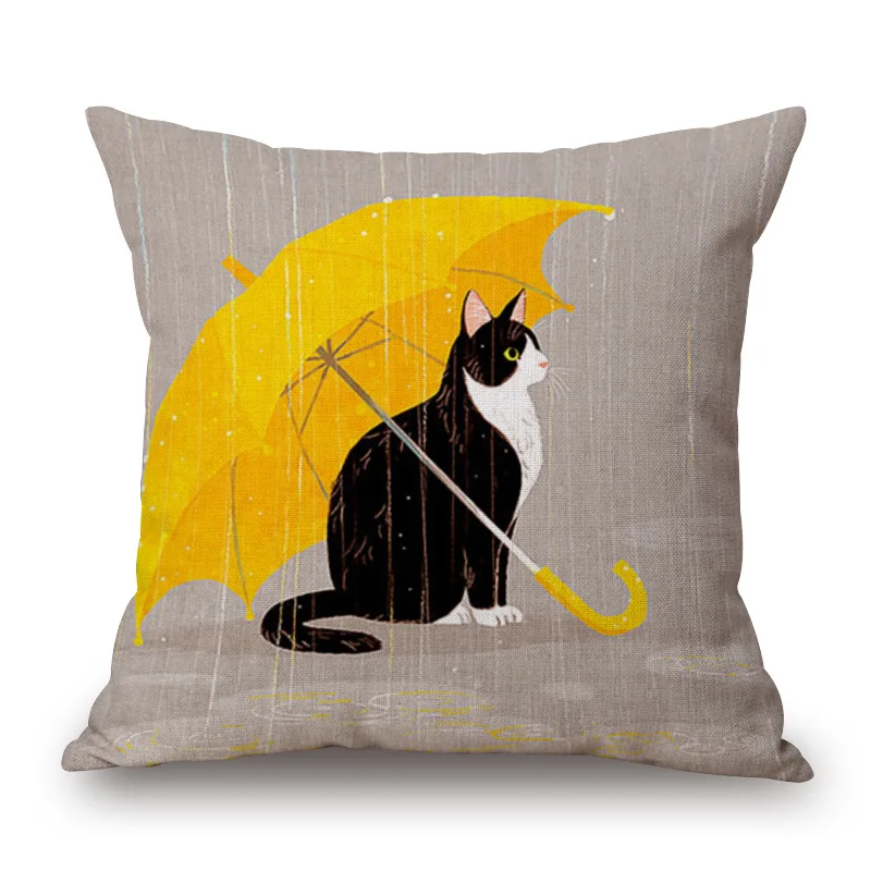 1 шт. бесплатная доставка подушка для дождя и кота домашний декор подушки из льна