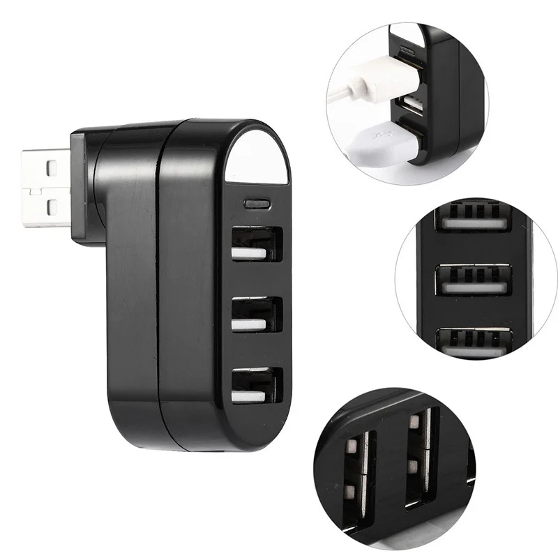 Мини 3 порта USB 2 0 вращающийся сплиттер адаптер концентратор для MacBook PC ноутбук