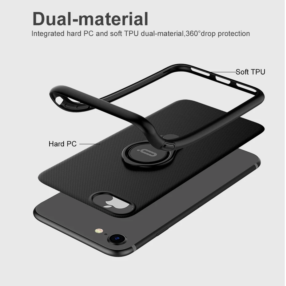 Роскошные кольцо стенд Защитный чехол для iphone 8 плюс полный Kickstand палец телефона |