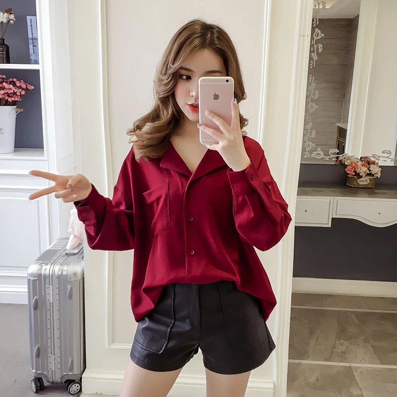 

2019 spring fashion women tops chiffon blouse long sleeve black women blouses blusas femininas elegante womens clothes 1928 50
