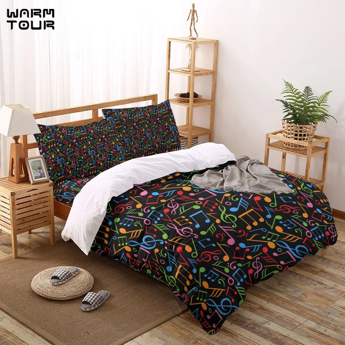 Пододеяльник WARMTOUR набор из 4-х предметов пододеяльник с цветной надписью и на