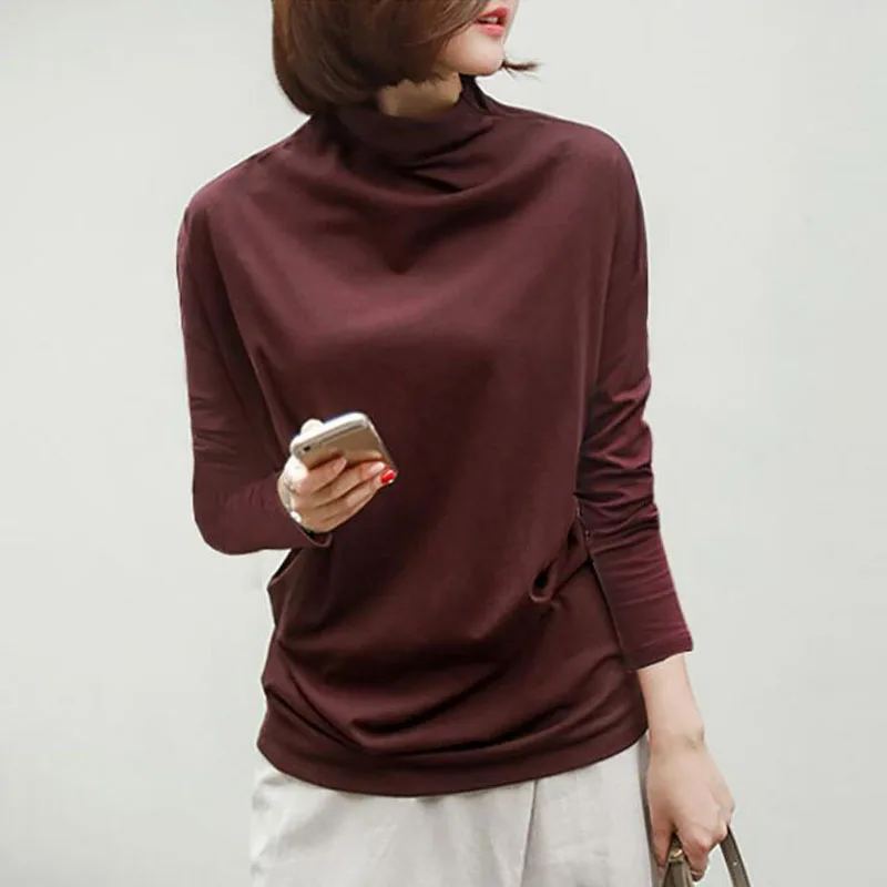 Женская хлопковая футболка с длинным рукавом женские топы 2018 осенняя женская в