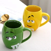 creative m beans drinking cups ceramic colored cafe oatmeal coffee mug glaze coffee milk mug water tea mugs drinkware